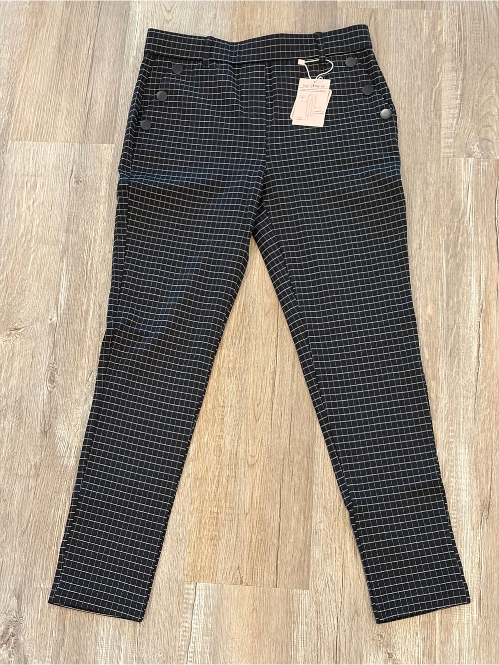 Women’s Black Grid Ponte Petite fit Trousers